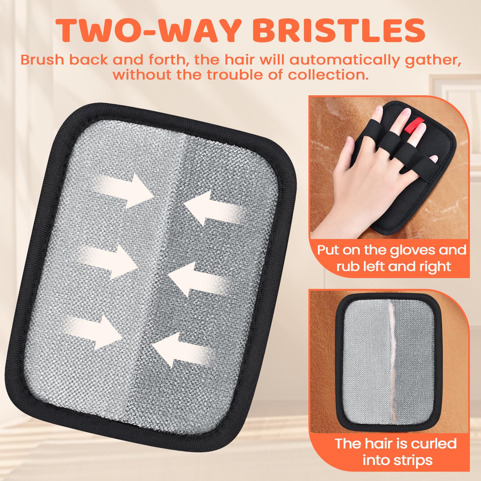 Poutilor reusable pet hair glove is washable for eco-friendly use.