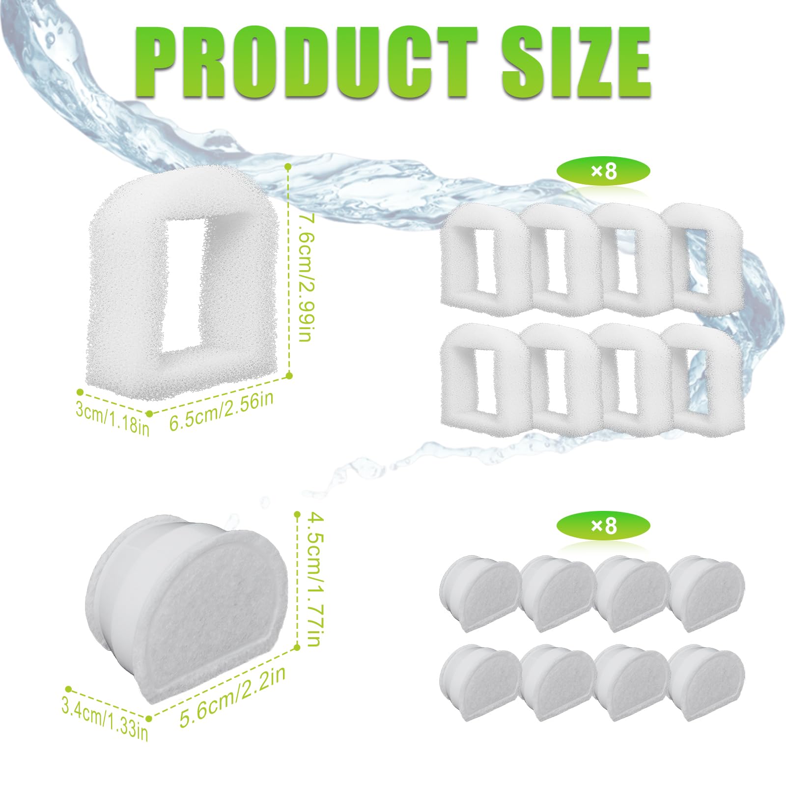 Poweka Drinkwell carbon filter helps reduce odors and improve water freshness.