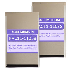 Poweka PAC11-11038 flap close-up showing flexible TPU for durable pet door use.