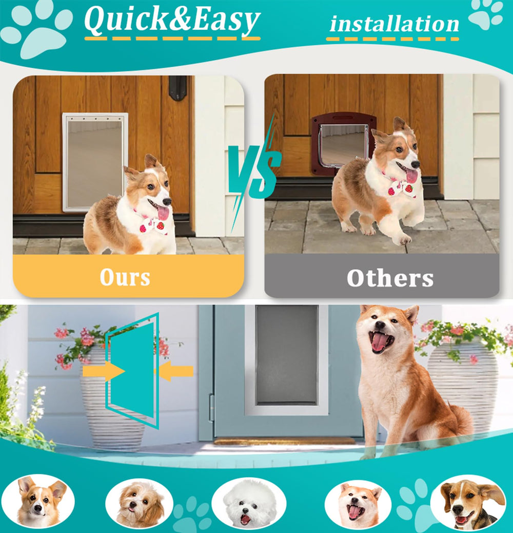 Poweka pac11-11039 flap installed on a dog door for secure fit