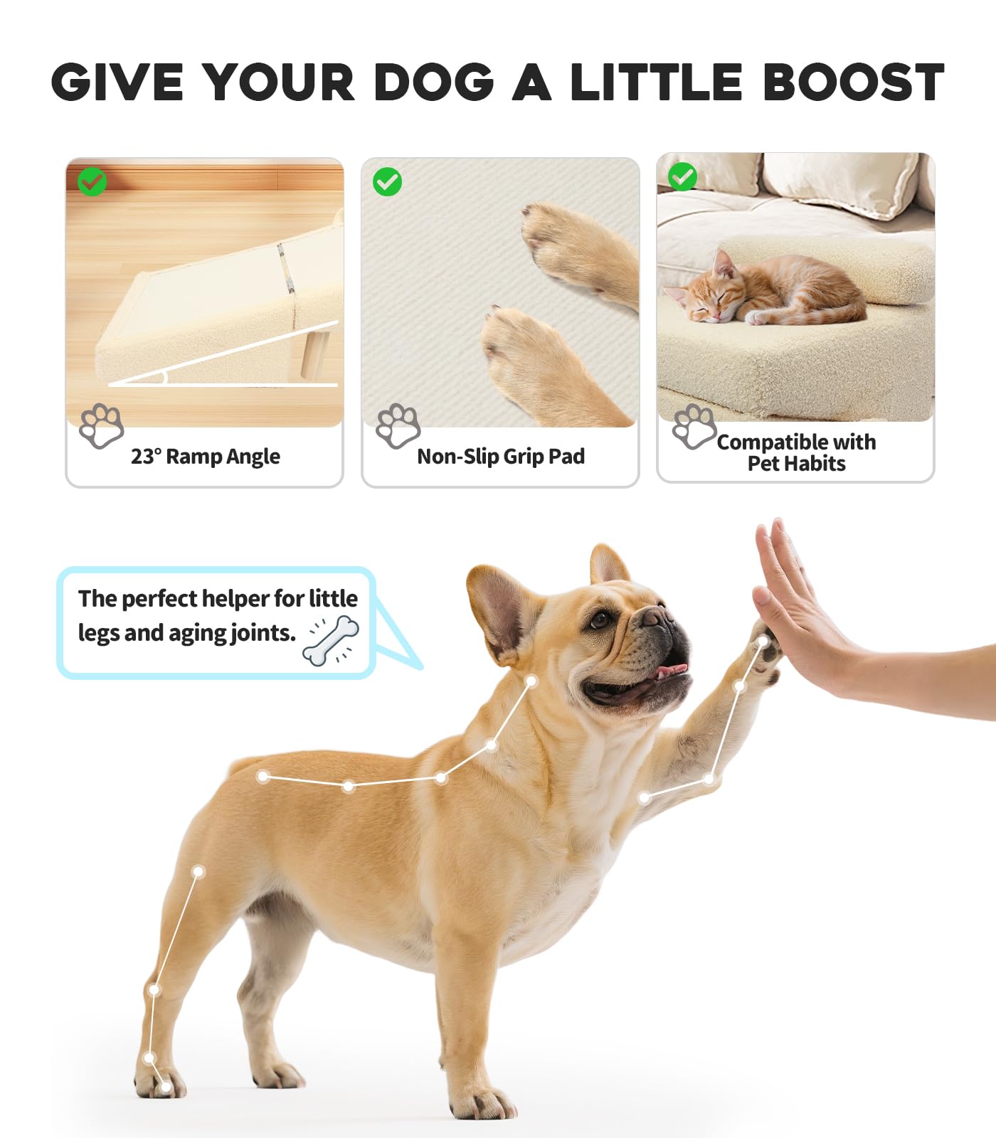 Powerful Xishan 220lbs capacity ensures durable pet use.