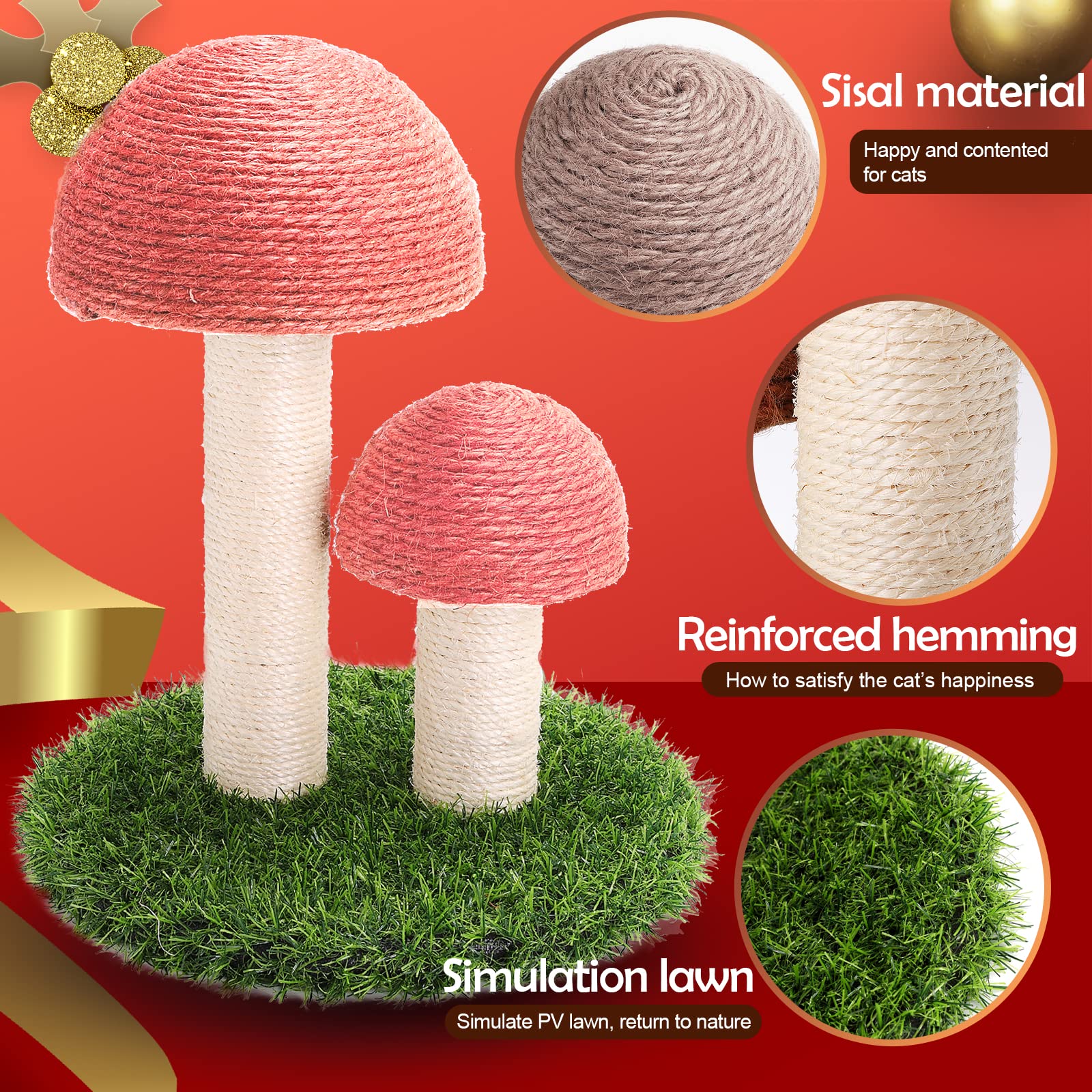 PowerKing artificial grass cat rest pink area ideal for lounging and cute photos