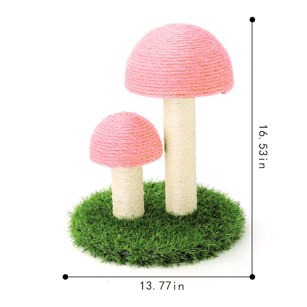 PowerKing mushroom-shape cat interactive toy in pink invites play and exploration