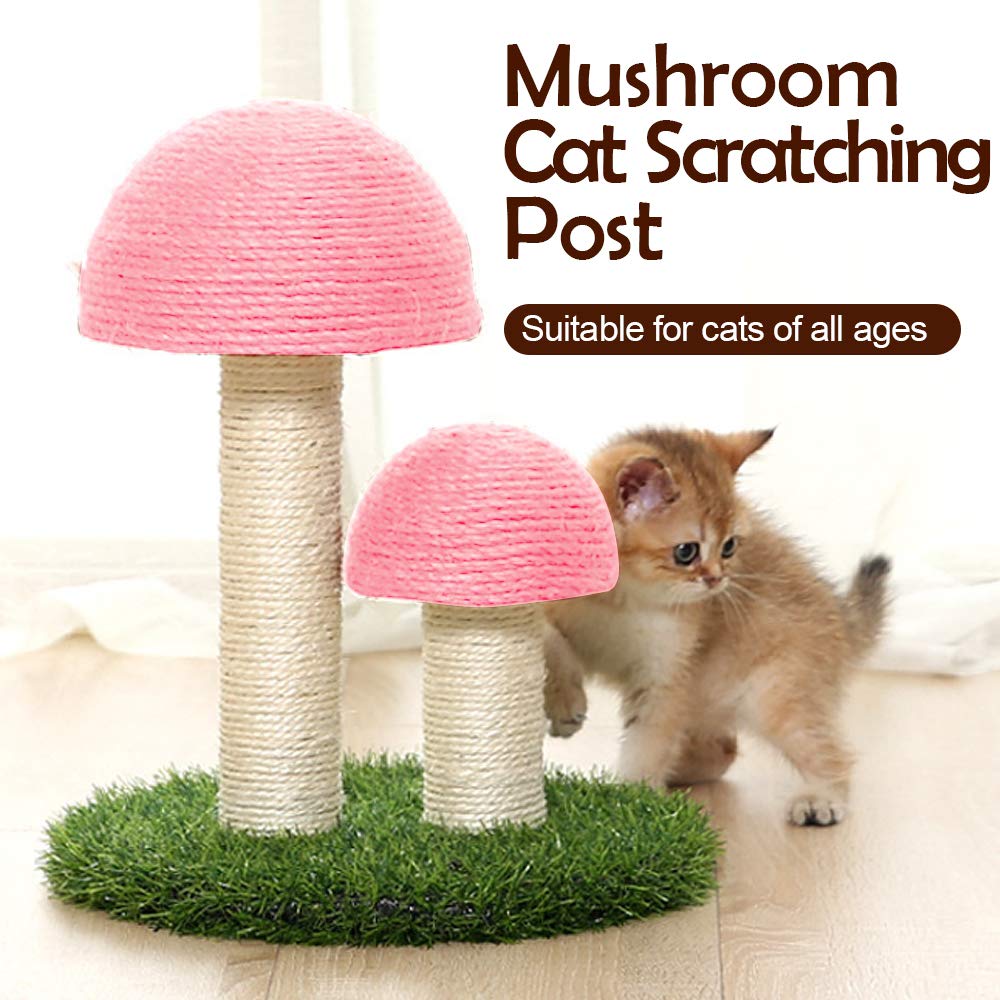 PowerKing natural sisal wrap post pink close-up highlights durable scratching surface