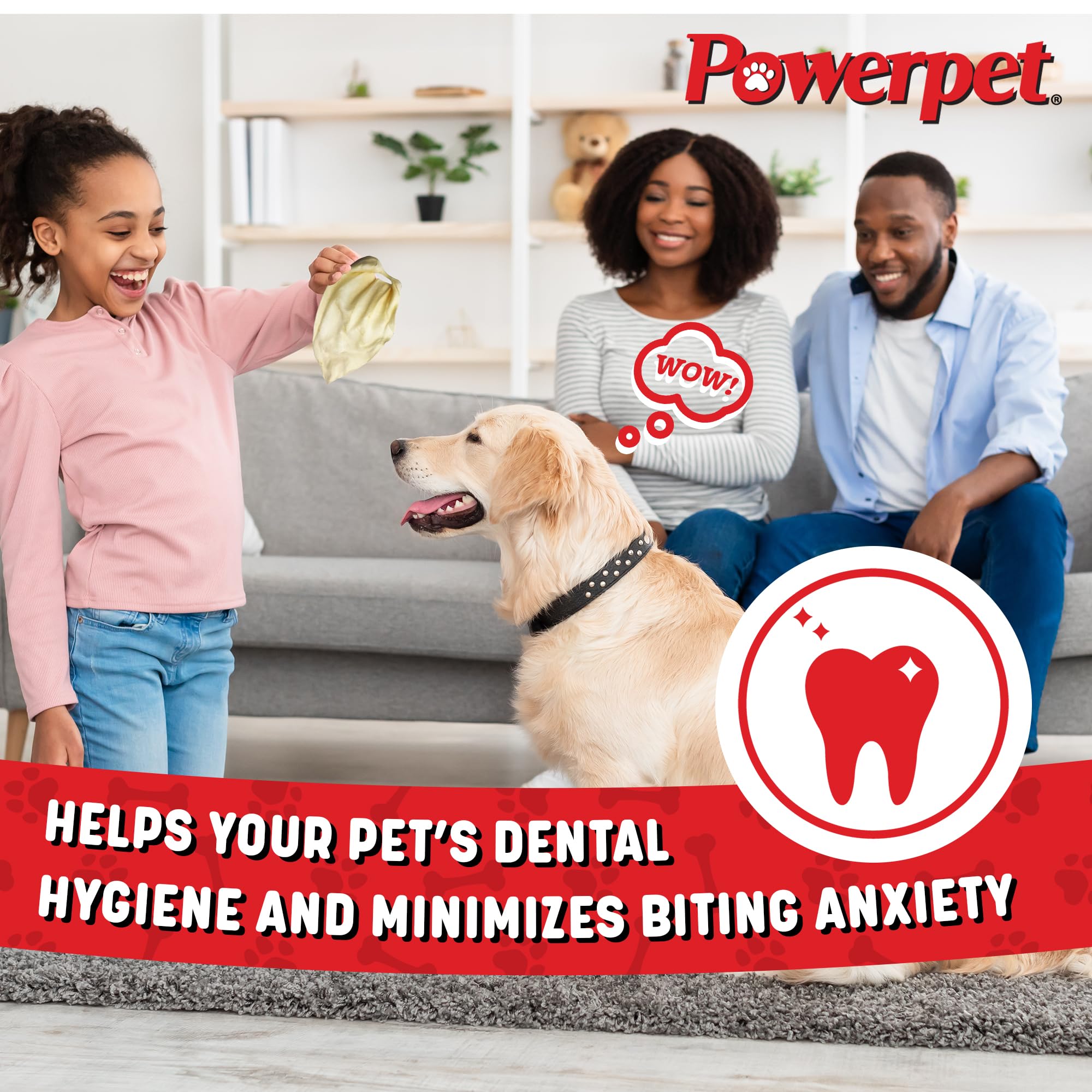 Powerpet Beef Ears dental-friendly chew promoting oral health during routines