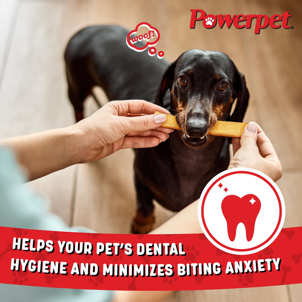 Powerpet Treats smoked beef jerky skin dental health may support oral hygiene through chewing.