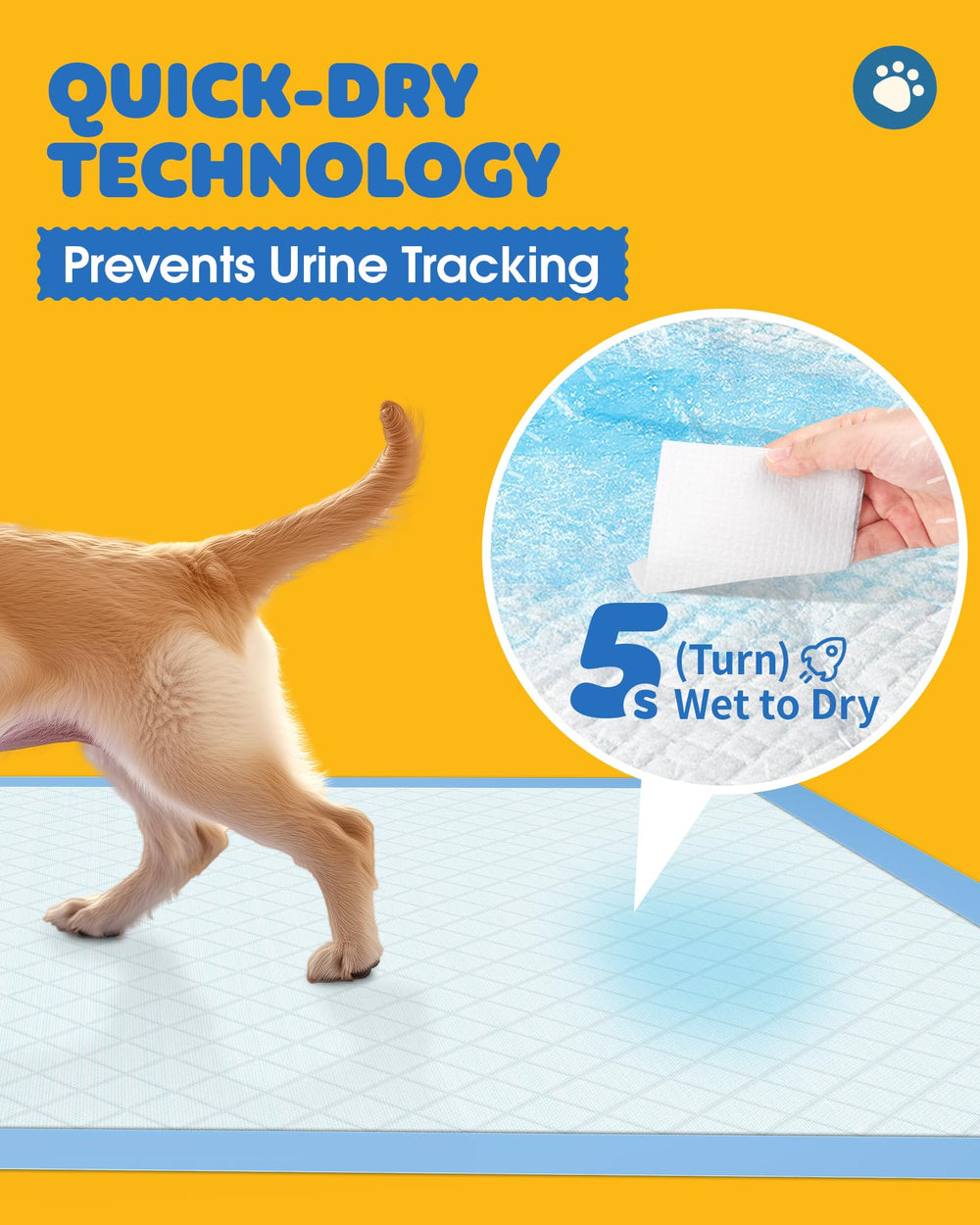 Powools 6-layer absorbent structure locks in moisture and minimizes mess.