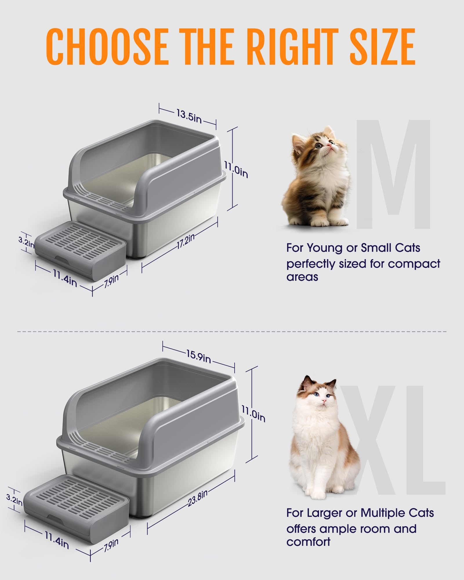 Powools litter box includes a built-in scoop for quick cleanup.
