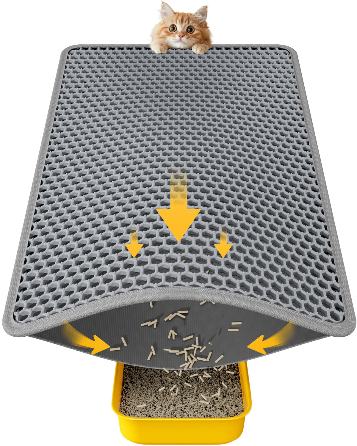 Powools cat litter mat double-layer trap captures stray litter and protects floors