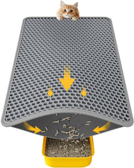 Powools cat litter mat double-layer trap captures stray litter and protects floors