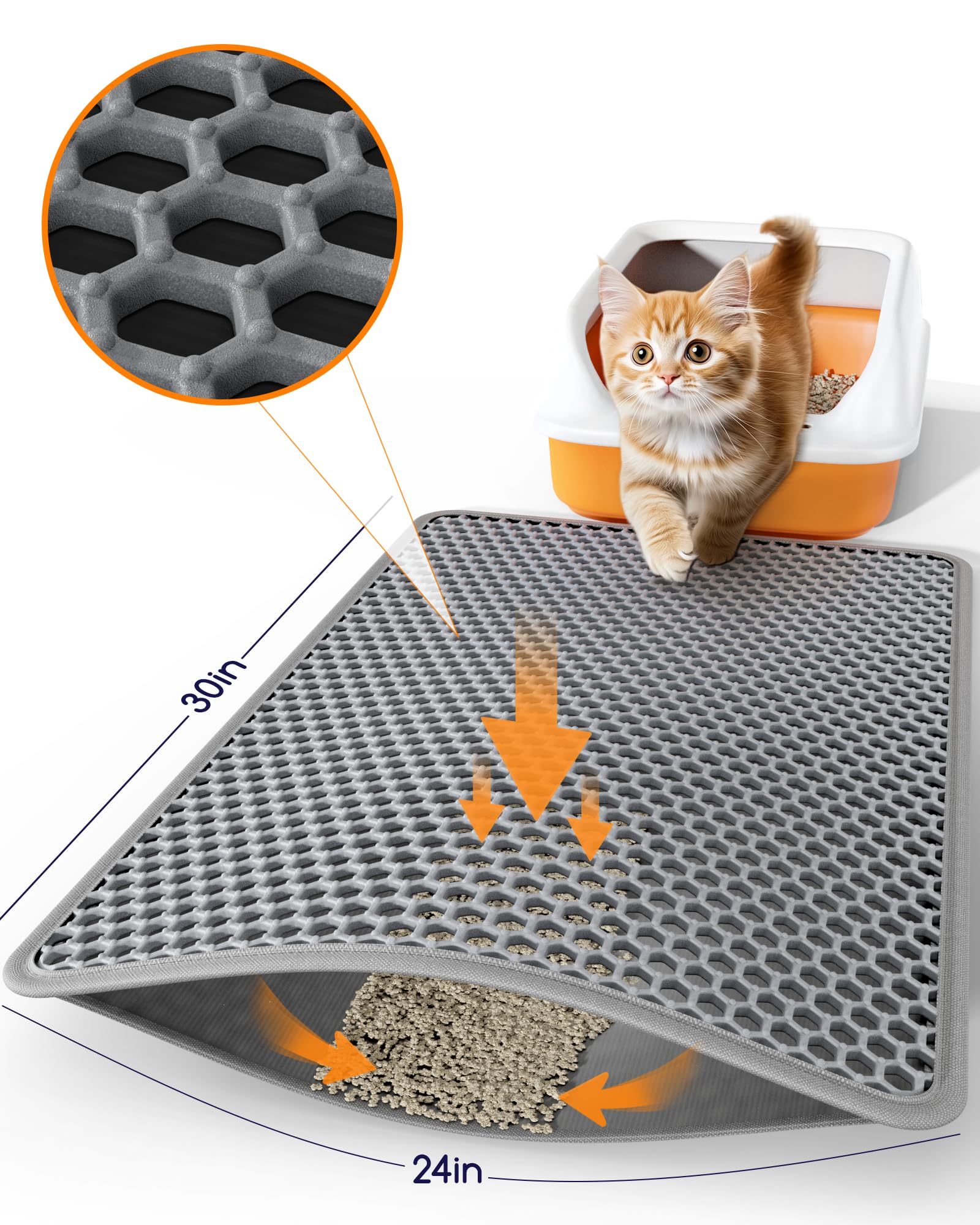 Powools Cat Litter Mat envelope design for quick, easy cleaning