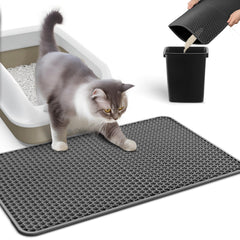Powools cat litter mat entrance coverage traps litter and protects floors.