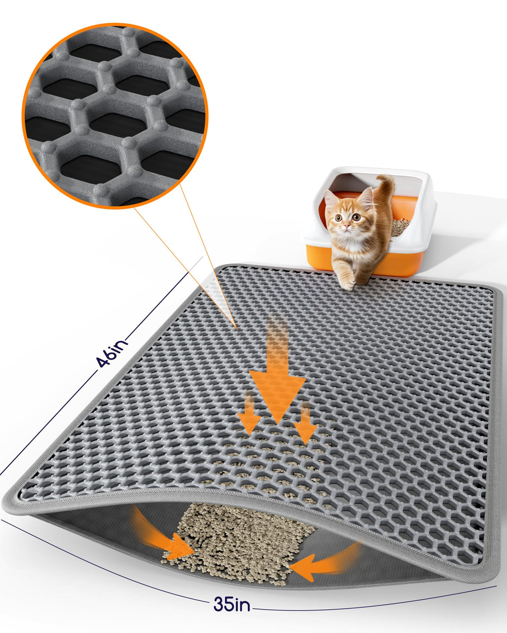 Powools cat litter mat multipurpose-use under bowls catches spills.