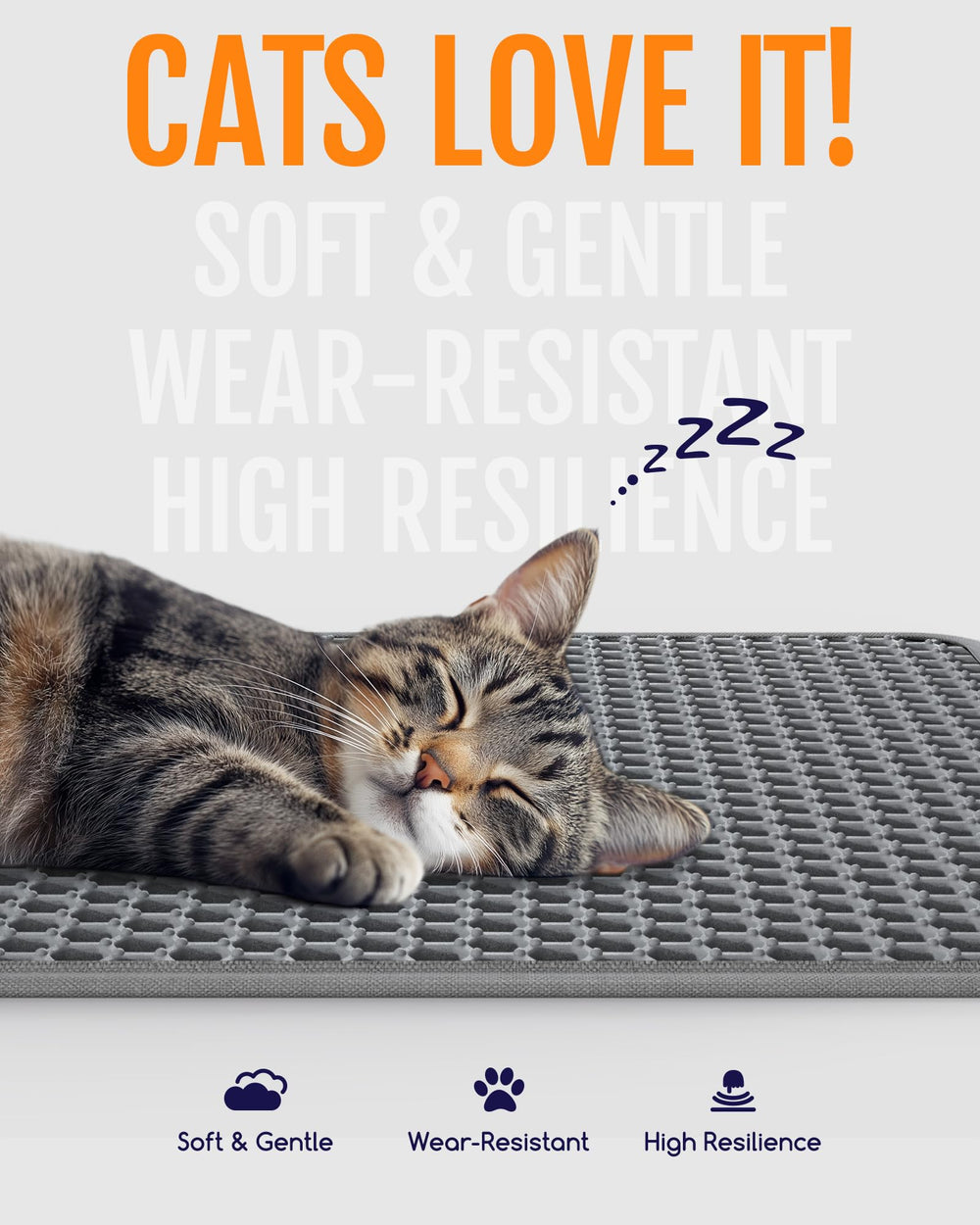 Powools cat litter mat size 46x35 covers large litter areas.