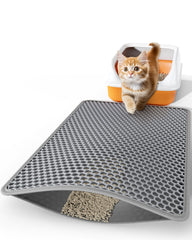 Powools Cat Litter Mat top view shows 30x24 inch layout to prevent tracking