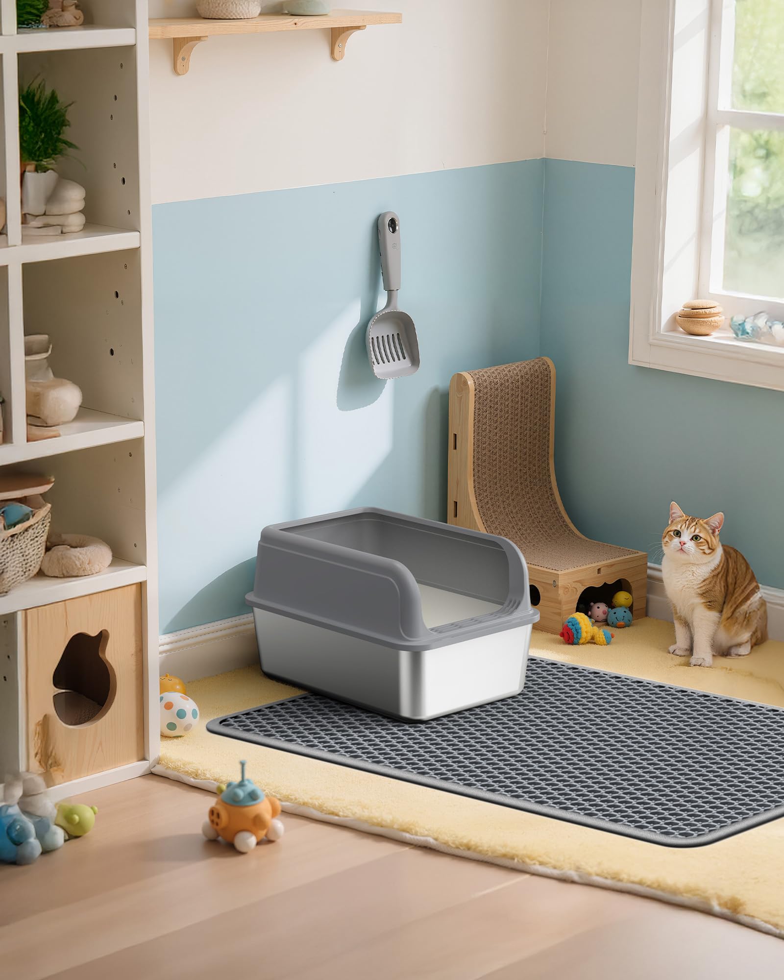 Powools cat litter mat versatile use under bowls to catch spills