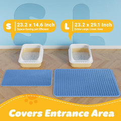 Powools cat litter mat waterproof bottom prevents leaks and protects floors.