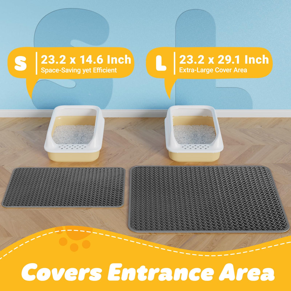 Powools cat litter mat waterproof bottom demonstrates urine-proof protection and floor safety.