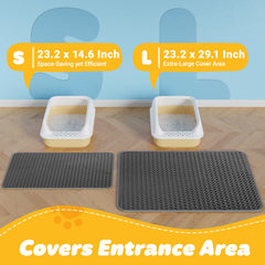 Powools cat litter mat waterproof bottom demonstrates urine-proof protection and floor safety.