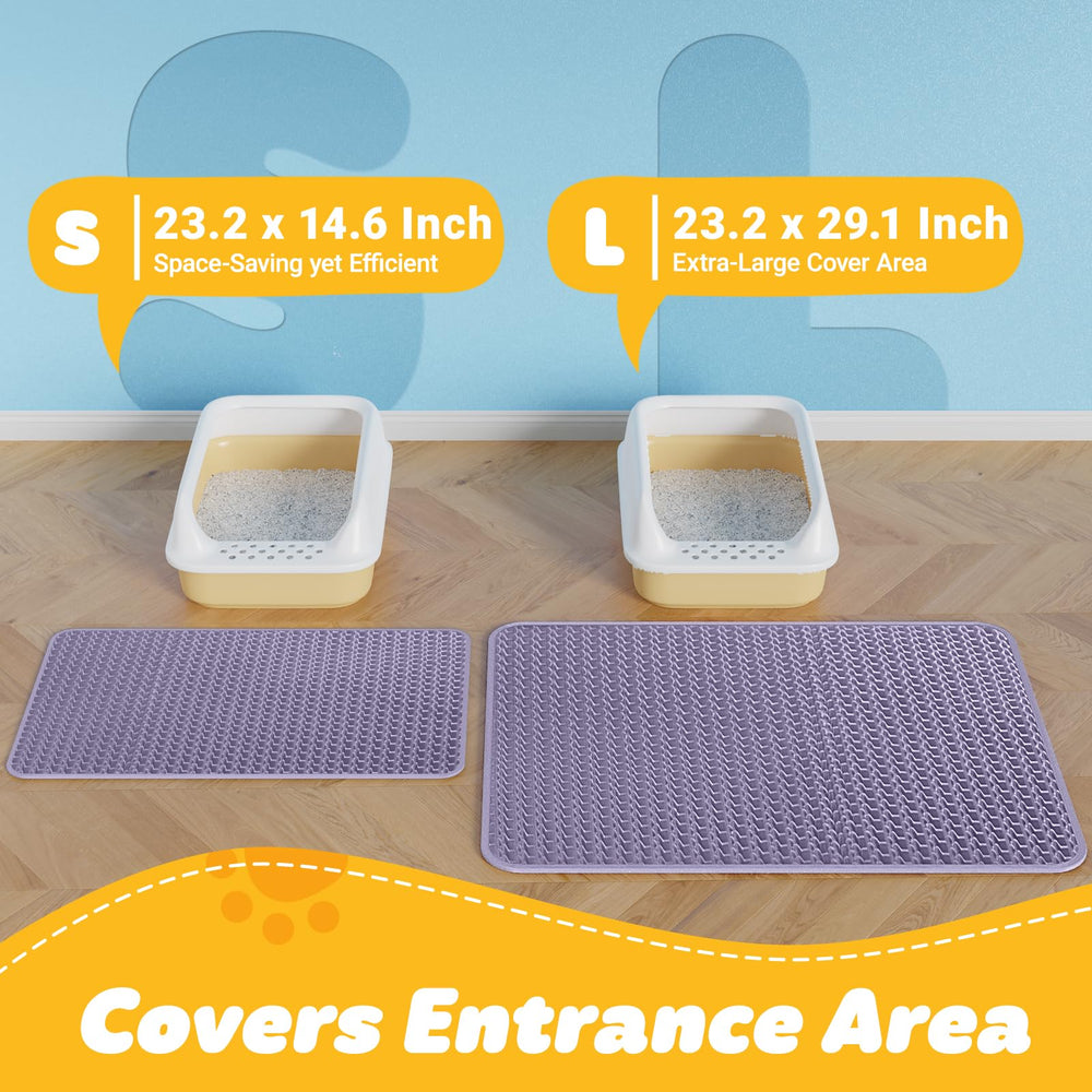 Powools litter mat with waterproof bottom protects floors and prevents leaks.