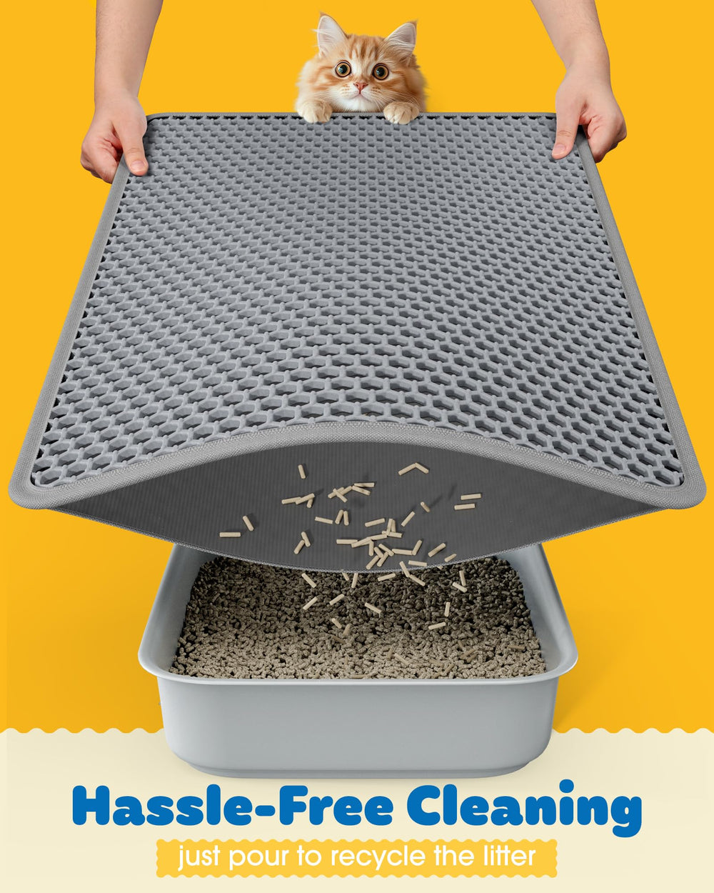 Powools cat litter mats 2-pack provides coverage in multiple spots.