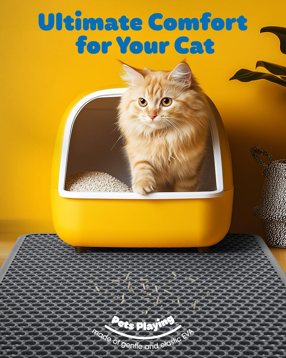 Powools cat litter mats anti-slip backing prevents shifting for steady placement.