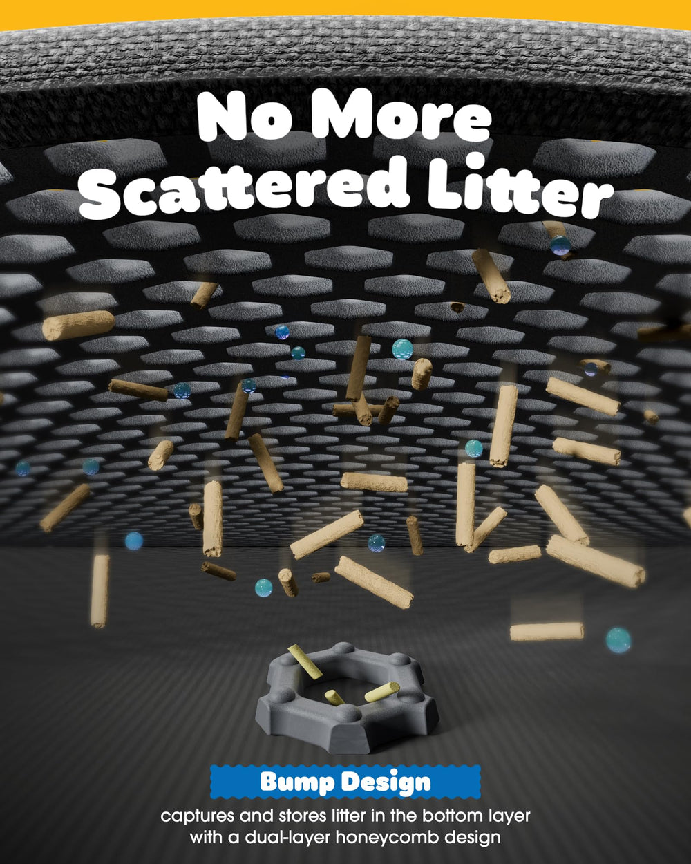 Powools cat litter mats easy-clean envelope design makes waste-free sifts simple.