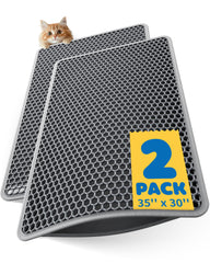 Powools cat litter mats top layer honeycomb holes trap loose litter for cleaner floors.