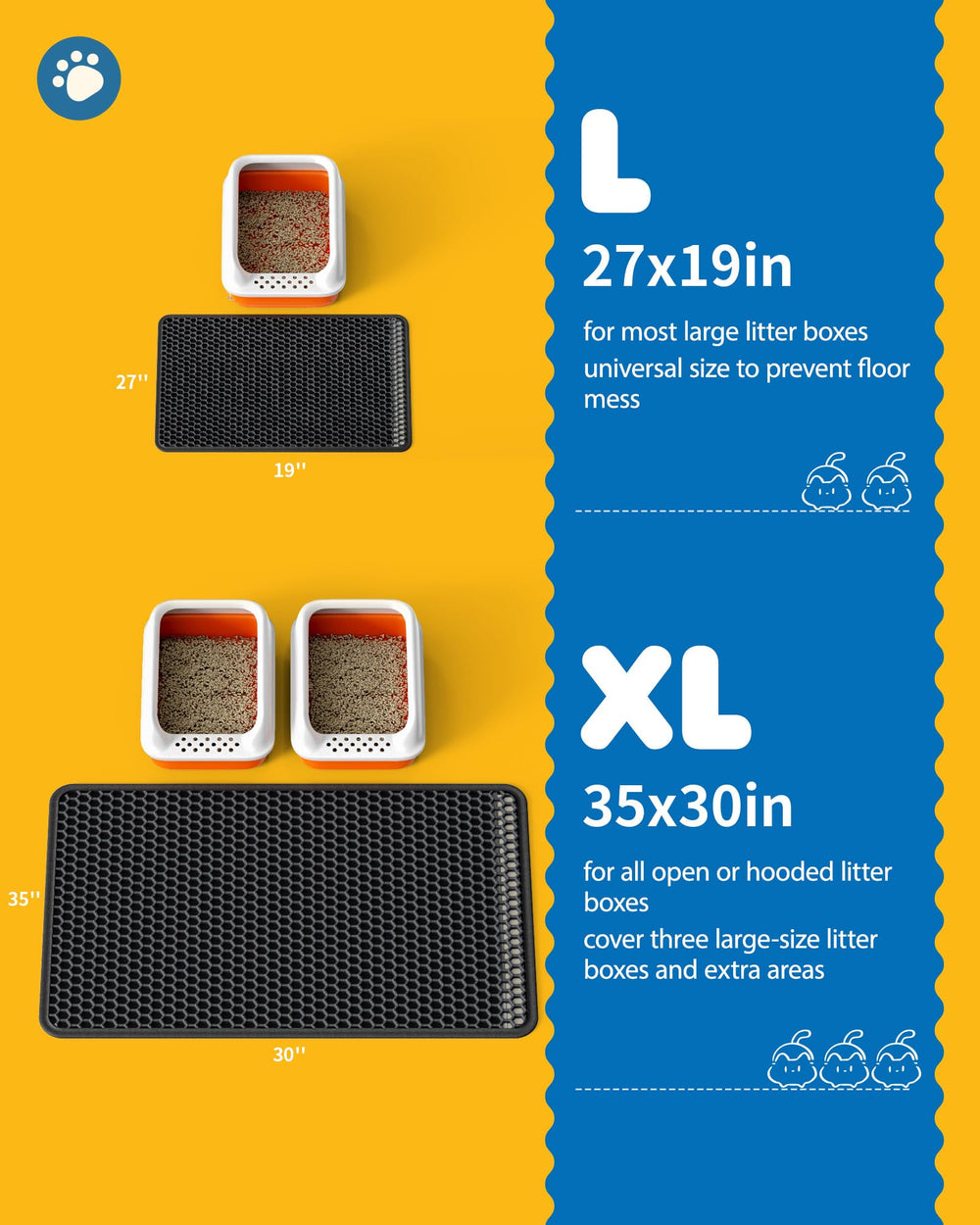 Powools honeycomb top layer traps litter and reduces tracking.
