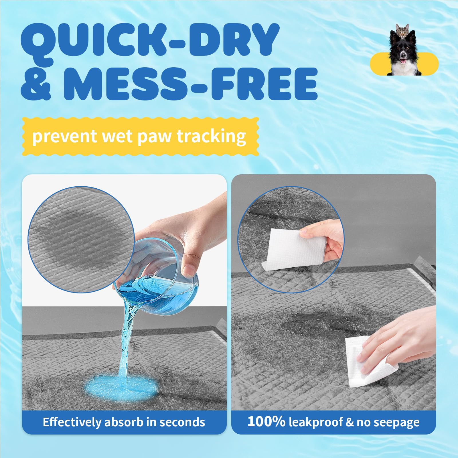 Powools large 34x28 inch dog pad offering ample coverage for potty training.