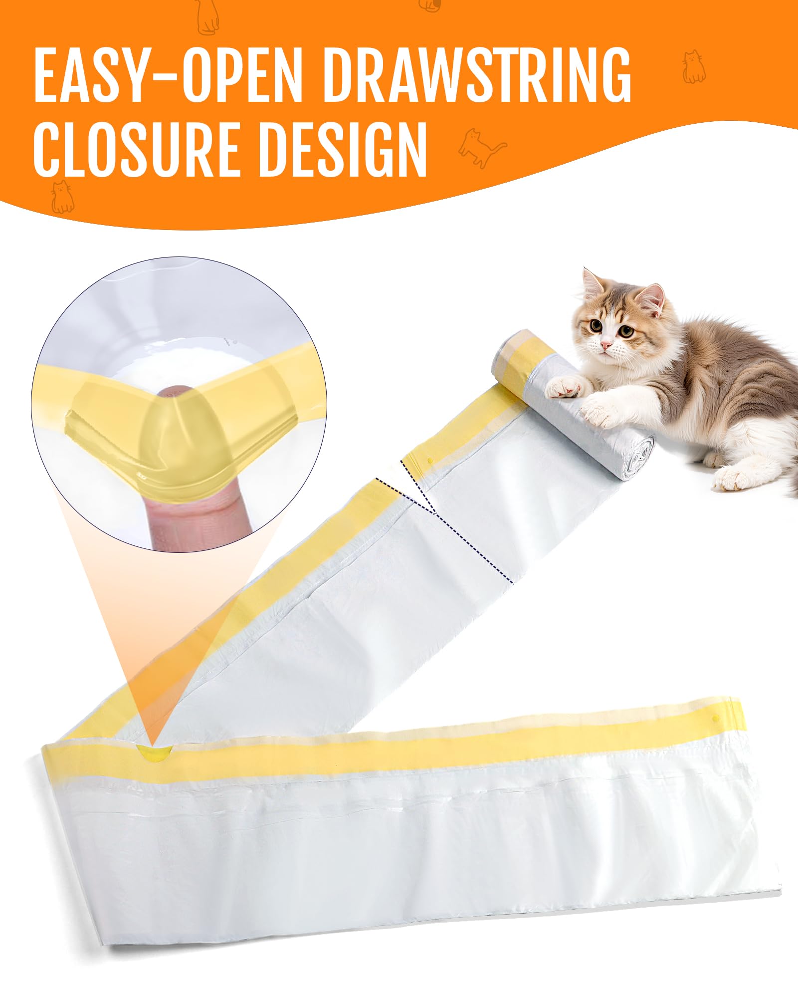 Powools litter liner with easy-open breakpoints for quick setup