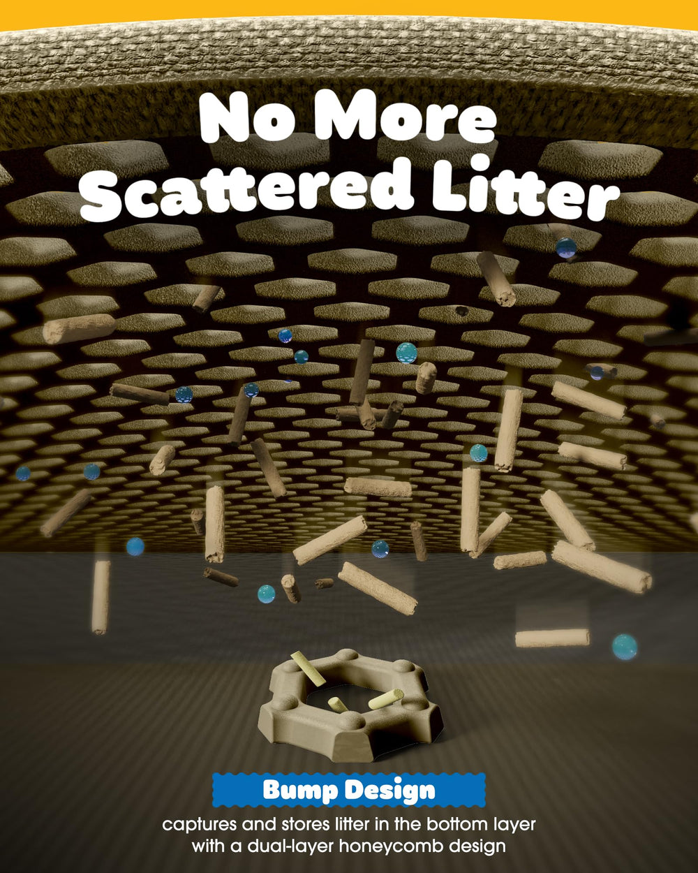 Powools litter mat side-opening design makes recycling litter quick and easy.