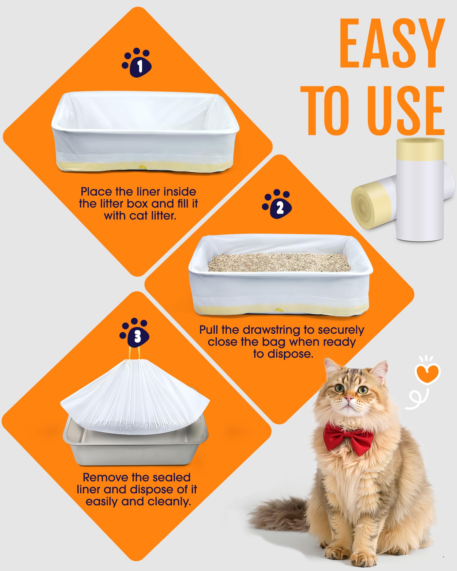 Powools interior smooth surface reducing litter sticking for easy cleanup