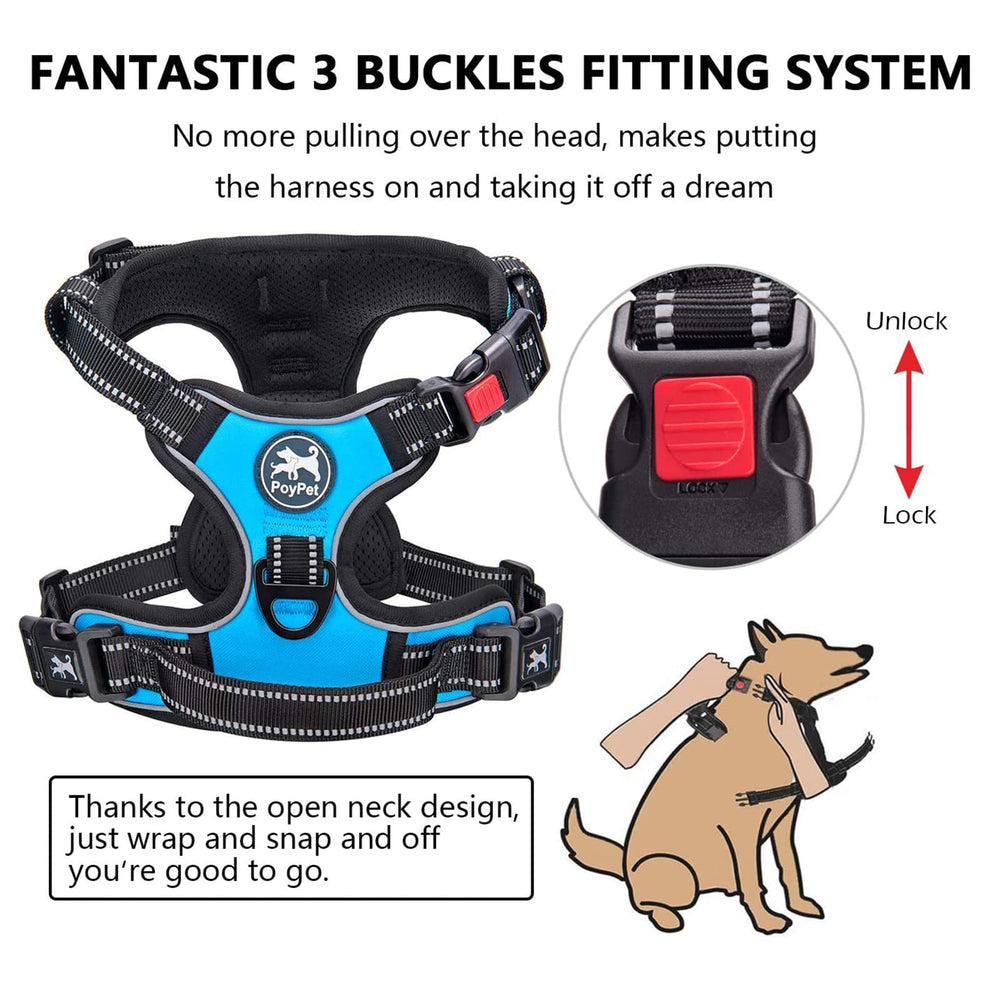 PoyPet No Pull Harness back attachment point for relaxed strolls