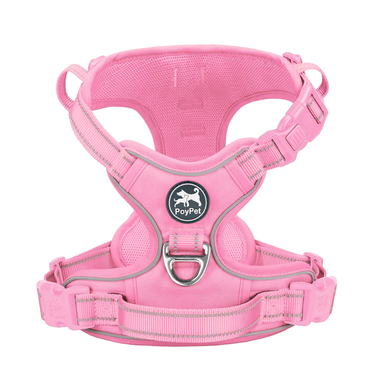 PoyPet No Pull Harness front D-ring for training and controlled guidance.
