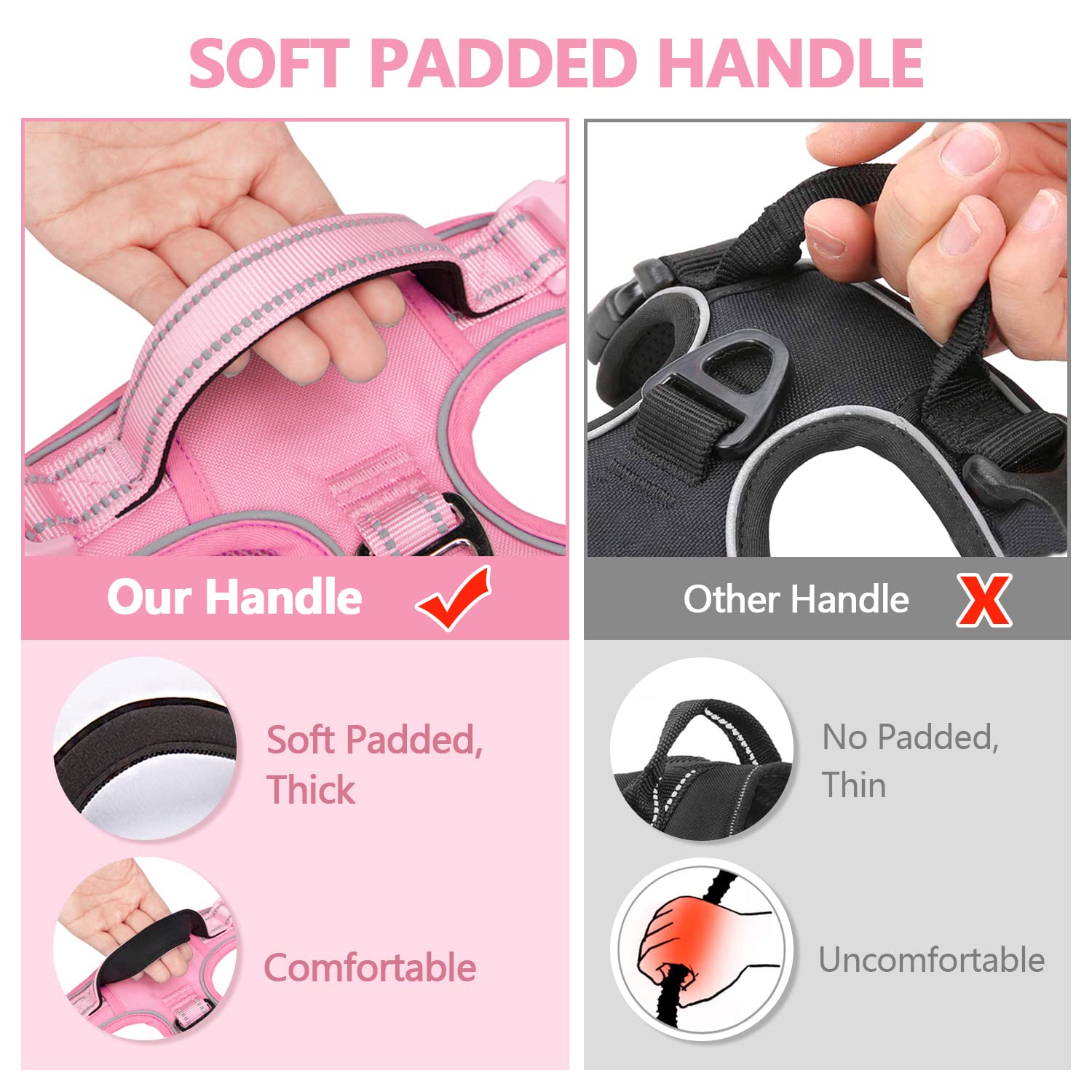 PoyPet No Pull Harness mesh lining keeps dogs cool all day.