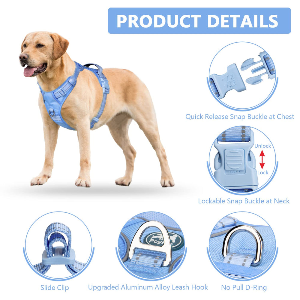 PoyPet No-Pull Harness padded handle for quick, secure grabs.