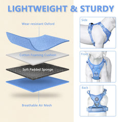 PoyPet No-Pull Harness reflective strip boosts visibility during night walks.