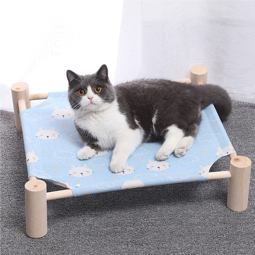 Pozico blue rabbit design hammock highlighting cozy, breathable rest.