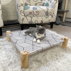 Pozico white diamond fabric showcases versatile indoor and outdoor use for cats and dogs.