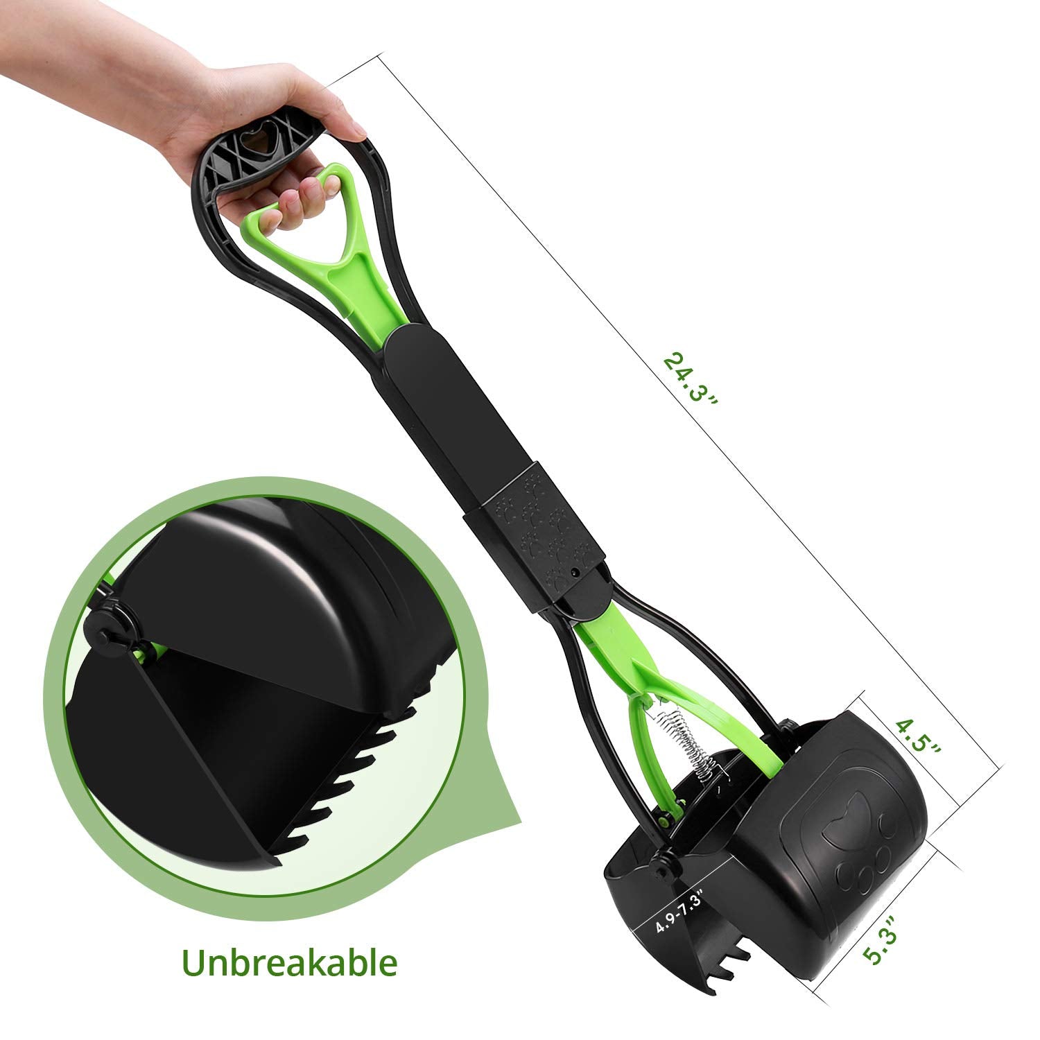 PPOGOO 24-inch length keeps you away from messes.