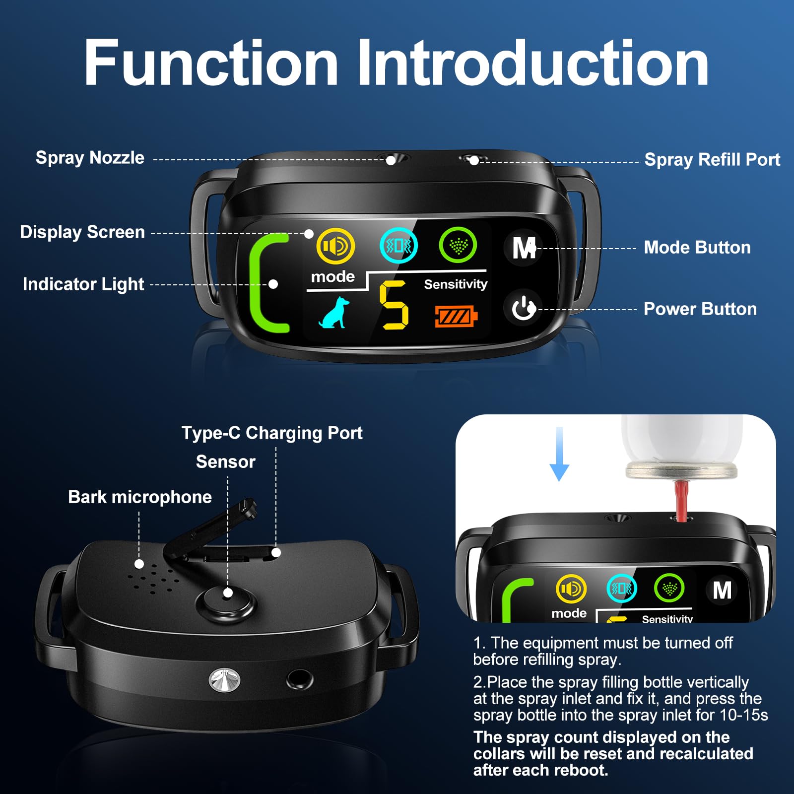PQJDFX IP65 waterproof collar suitable for outdoor use in light rain