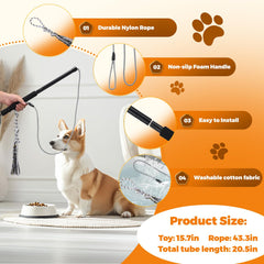 Pragmatist Outdoor Flirt Pole stand and cord demonstrates portable setup for outdoor training.