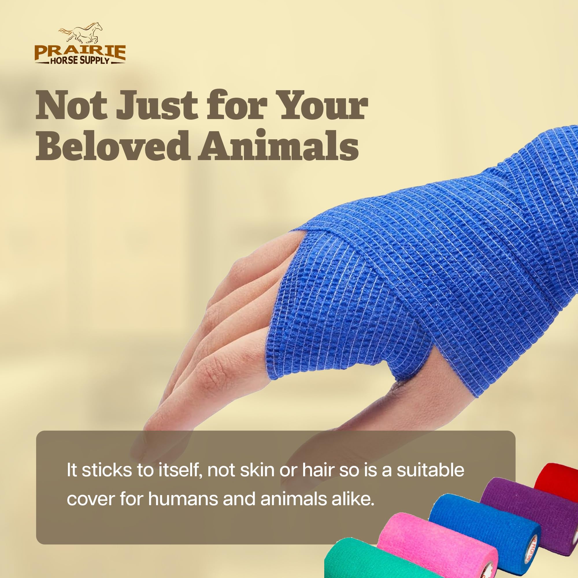 Prairie Horse Supply Vet Wrap for horse leg wrap offers flexible protection during activity