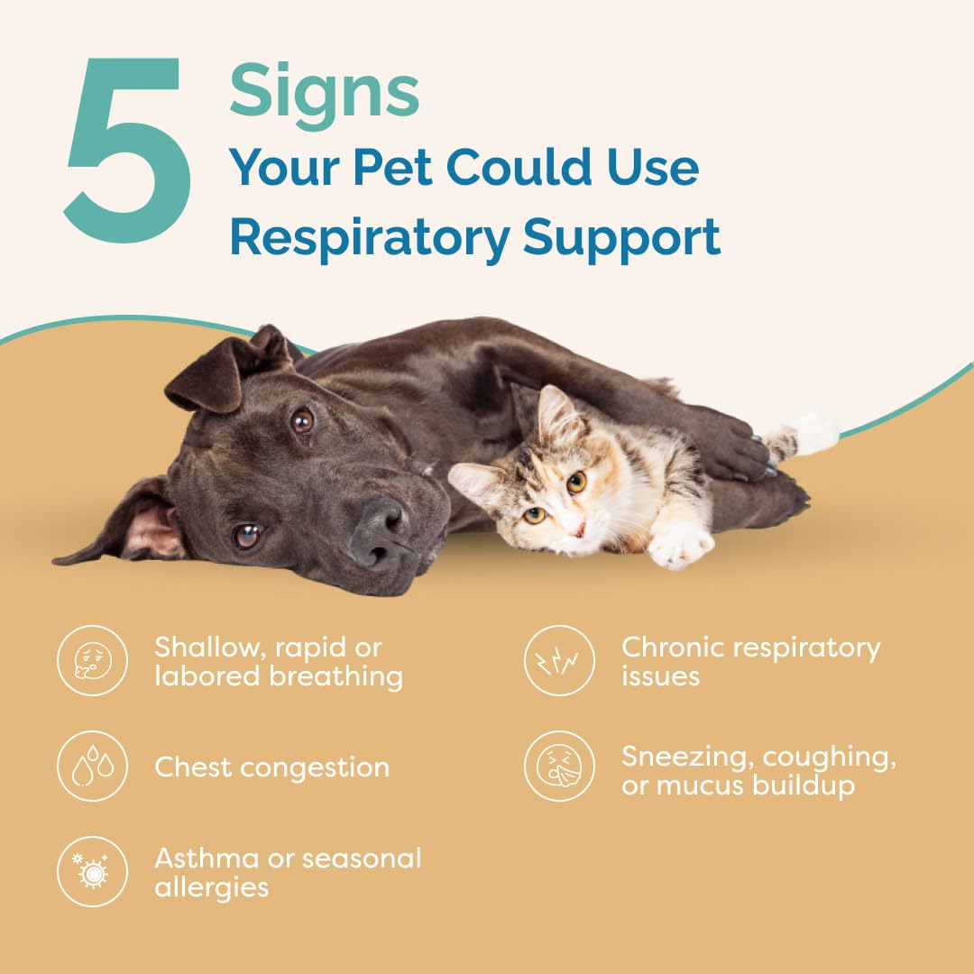PranaPets Respiratory Support label showcases ingredients for holistic respiratory wellness