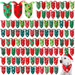 Preboun Christmas dog bandanas multi-pack with Santa motifs for festive photos