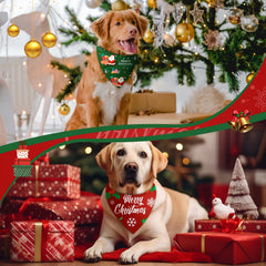 Preboun Christmas dog bandanas snowflake pattern for cheerful holiday attire