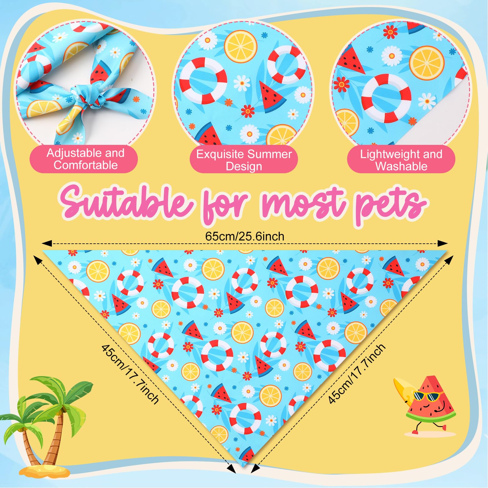 Preboun dog bandana flamingo design for cute summer costumes