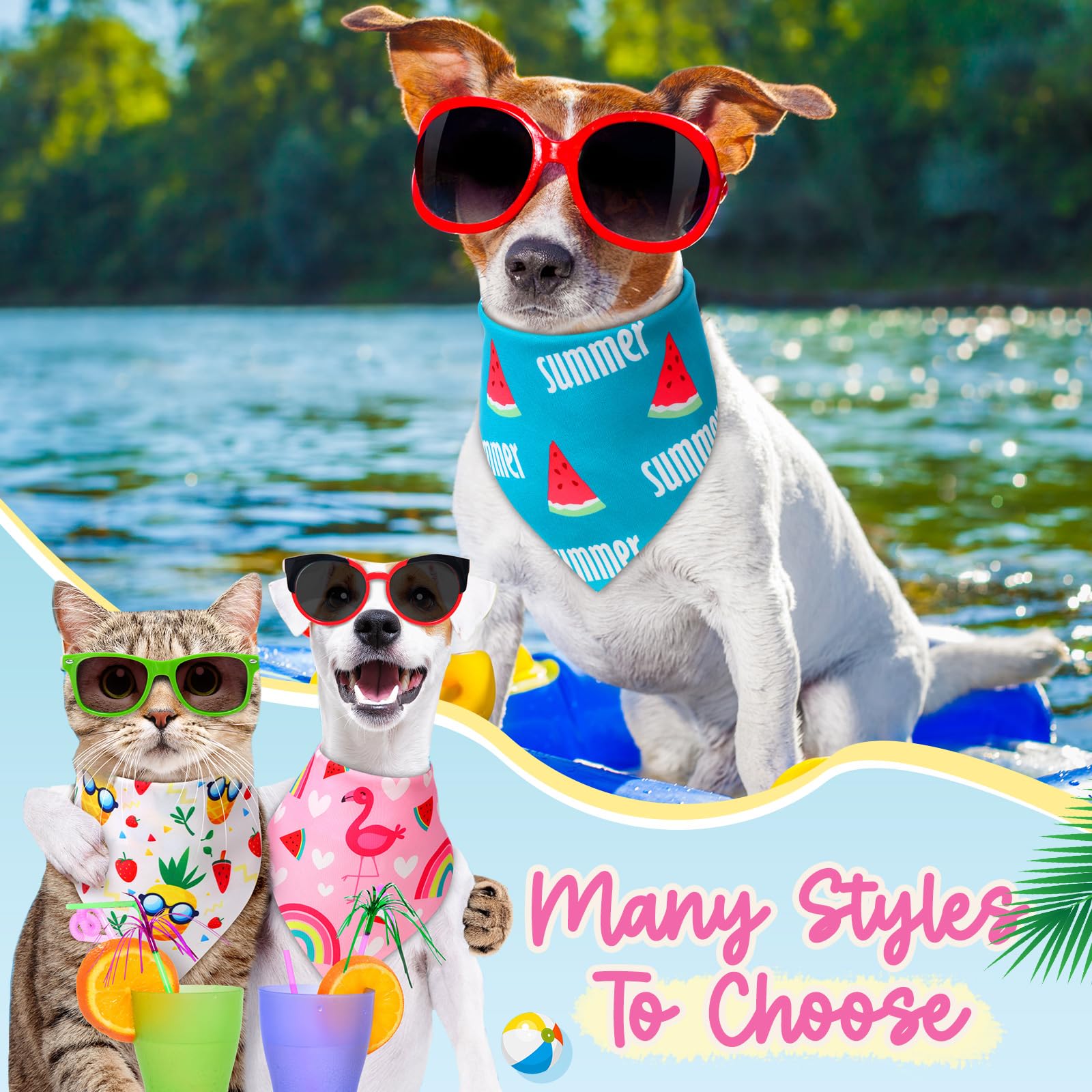 Preboun dog bandana pineapple design for tropical party ready outfits