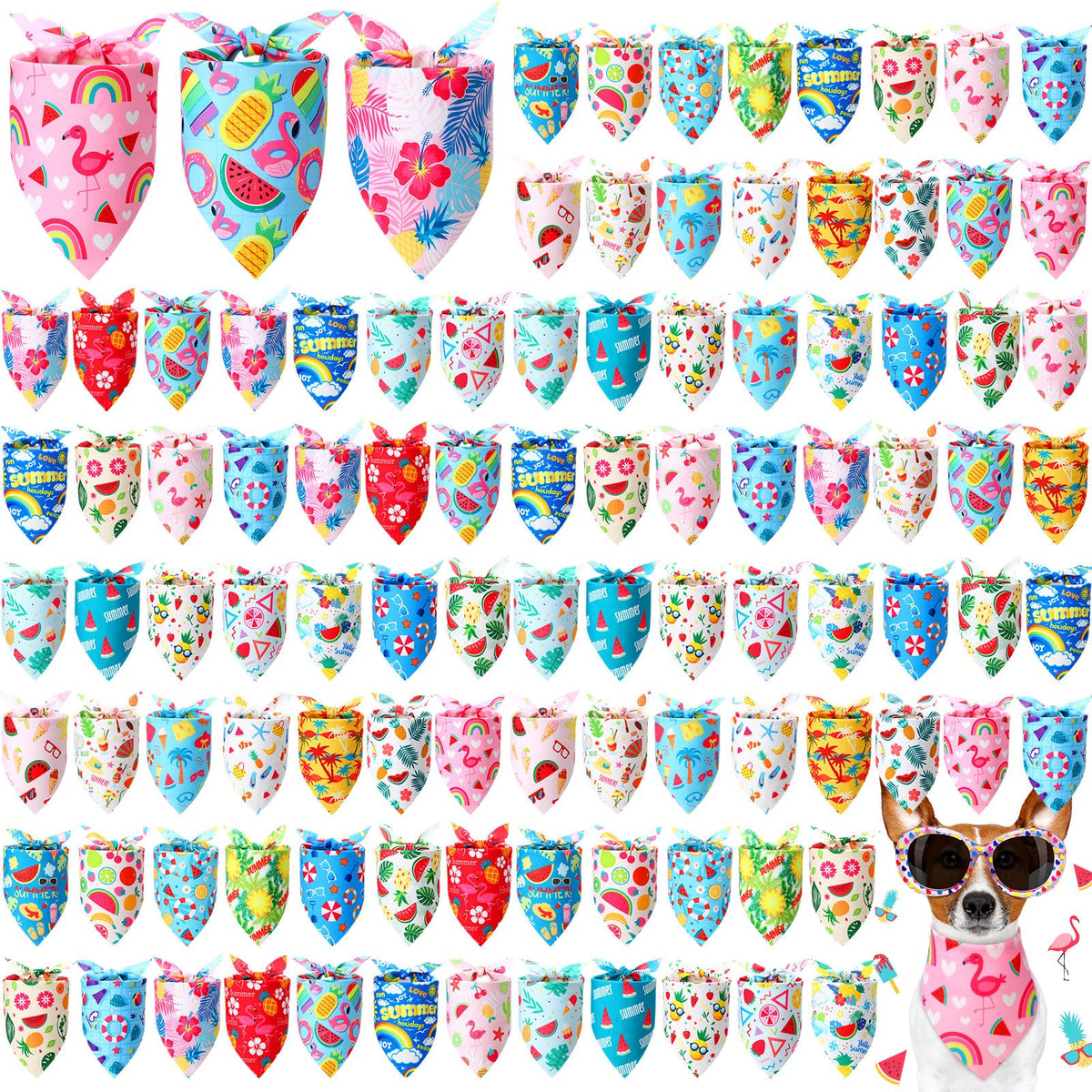 Preboun dog bandana watermelon design for summer style and photos